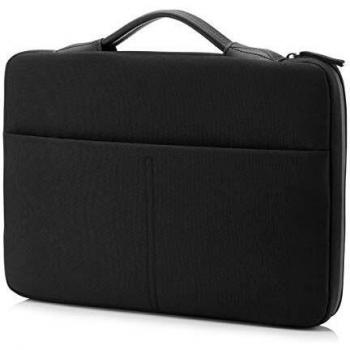 Funda Negra HP ENVY Urban 14 con Material Impermeable y Asa de Cuero