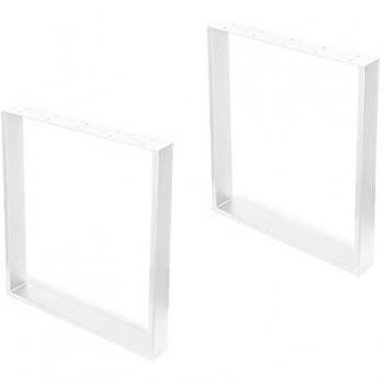 Juego de patas rectangulares Square para mesa, ancho 600mm, acero, pintado blanco