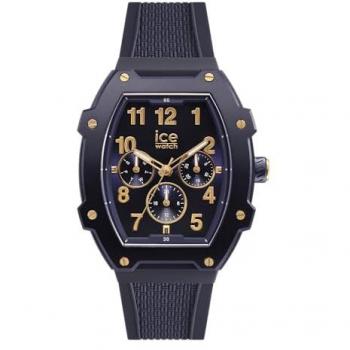 ICE Watch Boliday Gold Blue 40mm Multifunctional Quartz Wristwatch with Silicone Strap