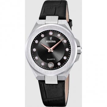 Reloj Festina Mademoiselle F20701/5 Negro Correa De Piel, Mujer