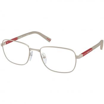 Prada Linea Rossa PS52QV 18X1O1 Silver Men's Eyeglasses - Size 56 with Blue Light Block Option