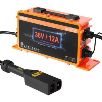 Cargador de Batería Inteligente para Carrito de Golf 36V, 12A, con Enchufe Estilo D, Compatible con Baterías de Plomo-Ácido AGM/Gel/EFB MF NMC Li