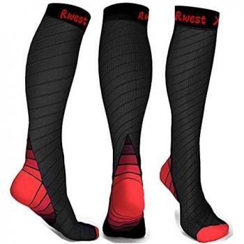 Rwest x calcetines de compresion medias de compresion para hombres y mujeres deporte trotar correr volar viajar varicosaszembarazo y medicos aumentar la circulacion sanguinea la regeneracion 10