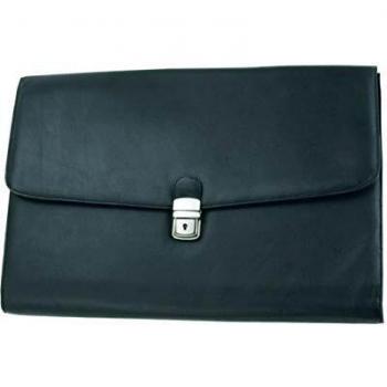 Carpeta Universitaria Alassio UDINE, Símil Piel Negra, 39,5 x 5 x 28,5 cm