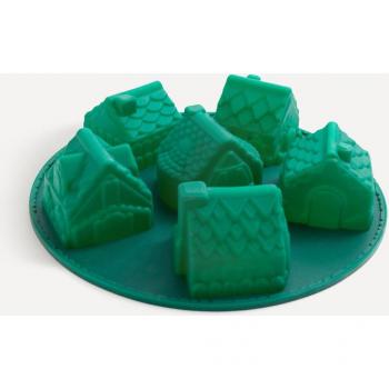 Molde de silicona para repostería en forma de casitas navideñas