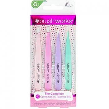Brushworks Brushworks Hd 4 Piece Combination Tweezer Set - Pastels
