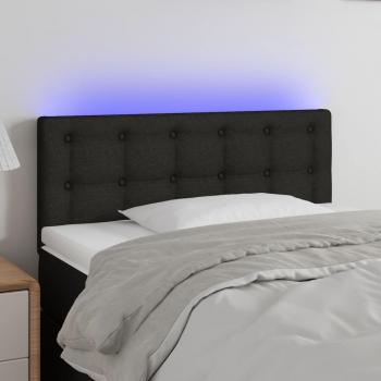 Cabecero LED de Tela Negro 100x5x78/88 cm
