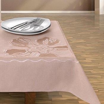 Colour de mantel de mesa de flores con diseño de flores bordado de comedor muy práctico y de fácil cuidado Leinoptik lino con ribete de modern 3919
