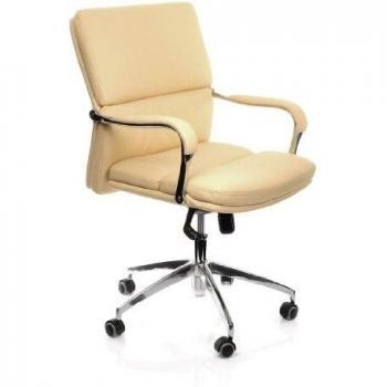 hjh OFFICE 600770 BRUNELLO 10 - Silla de oficina, piel sinttica de color beige