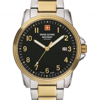 Reloj Swiss Alpine Military® SAM7011.1147 - Reloj para hombre, diseño deportivo, caja de acero inoxidable, resistencia al agua hasta 100 metros, cristal mineral resistente a rayones, movimiento de cuarzo suizo,