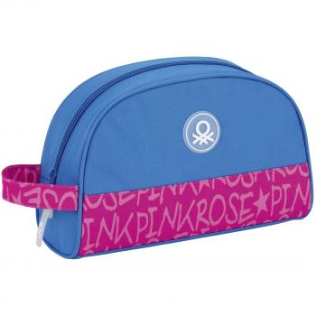 Safta Benetton Word Neceser, 28 cm, Azul / Rosa