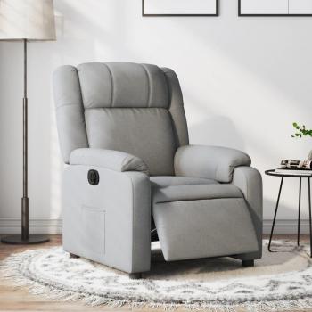 Sillón eléctrico reclinable en tela gris claro Vidaxl