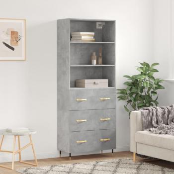 Armario de hormigón gris 69,5x34x180 cm madera multicapa Vidaxl