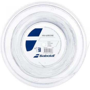 Babolat RPM Hurricane Bobinas De Cordaje 200m - Blanco, Cordaje individual para tenis de 1.30 mm, alta durabilidad y control, diseñado para jugadores agresivos que buscan potencia y efecto en sus golpes