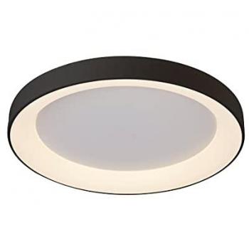 Plafón LED Niseko 65 cm, 48W, 3000K, 3900lm, Negro, Garantía de 3 años
