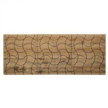 Cabecero Tríptico Ondas Eco 180x59cm en Madera Maciza de Pino con Acabado Vintage