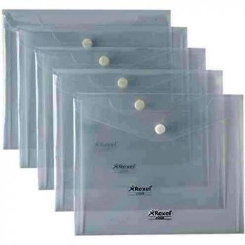 REXEL 2101658 - Pack 5 sobres broche ICE DIN A5 color transparente