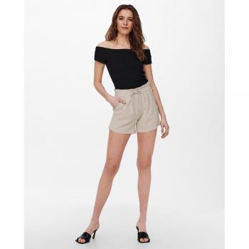 Pantalones cortos de mujer con detalle de volantes en cintura y bolsillos