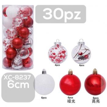 Set 30 Bolas Navideñas Decorativas de 6 Cm para Árbol de Navidad Xc-8237