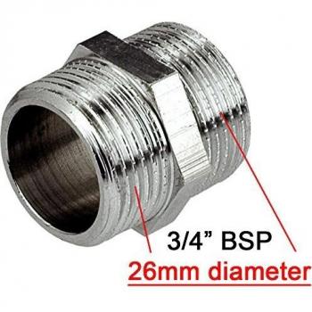 Conector de tubo rosca macho 3/4 pulgadas, guarniciones de latón cromado