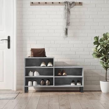 Zapatero de hormigón gris 102x36x60 cm madera multicapa