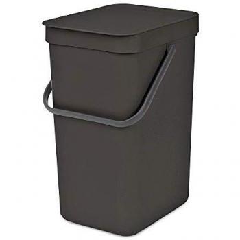Brabantia Sort & Go Waste Bin, Plastic, Grey, 16 Litre