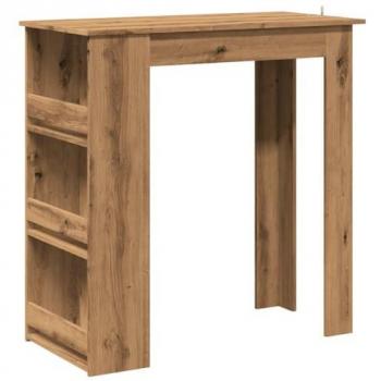 Mesa Bar con Estante Almacenaje Roble Artisan 102x50x103,5 cm