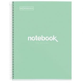 Cuaderno Espiral A4 Emotions, 80 Hojas, 90 g/m², Punteado, Tapa Dura Verde Menta