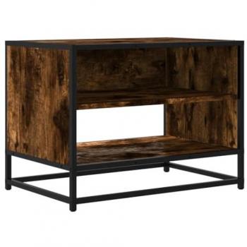 Mueble TV metal y madera ingeniería roble humo 61x40x46 cm vidaXL443005, mueble HiFi, consola TV, aparador TV
