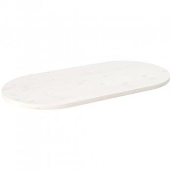 Tablero de mesa ovalado de madera maciza de pino blanco 90x45x2.5 cm