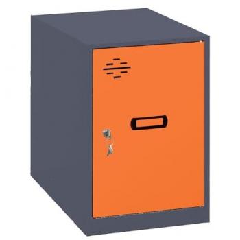 Casillero SIMONLOCKER DISM. MINI 475x400x500 mm ANT/NAR - Simon Rack, Taquilla metálica de vestuario en color antracita y naranja, dimensiones 475x400x500 mm