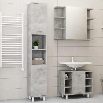 Conjunto de muebles de baño 3 piezas aglomerado gris hormigón