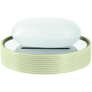 Jabonera de Cerámica Acanalada Beige Spirella 10.5x10.5x2.5 cm