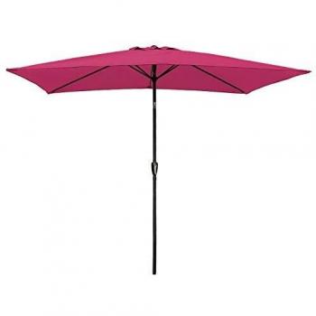 Sombrilla rectangular Happy Garden 2x3m en aluminio y tela fucsia