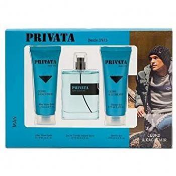 Privata - Cedro & Cachemir Estuche de Regalo para Hombre, Eau de Toilette 75 ml, Gel de Baño 75 ml y After Shave 75 ml