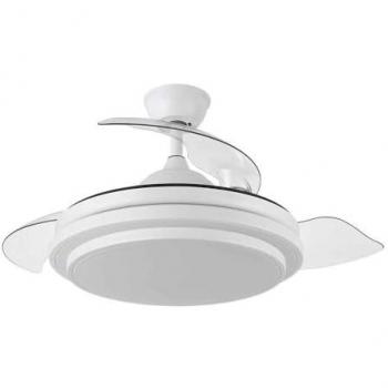 Ventilador de techo DC Ibe Blanco con iluminación LED 72W, 6117 lúmenes, 3 temperaturas regulables, memoria de color, mando a distancia incluido con temporizador de apagado