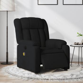 Sillón reclinable de masaje eléctrico tela en color gris claro, gris oscuro y negro - vidaXL