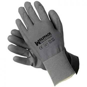 WOLFPACK LINEA PROFESIONAL 15031065 Guantes Poliuretano/Nylon Impregnado con Colgador 6, Multicolor, 6 pulgadas