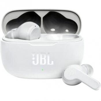 JBL WAVE 200TWS Auriculares inalámbricos intraaurales con sonido JBL Deep Bass, asistente de voz con control táctil y resistencia al agua IPX2 - hasta 20h de música, en blanco