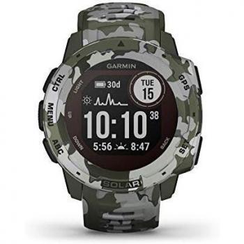 Garmin Instinct Solar, Solar-powered Rugged Outdoor Smartwatch, Built-in Sports Apps and Health Monitoring, Lichen Camo