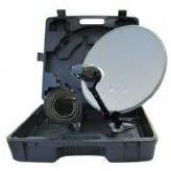 Kit de Camping Metronic 528100 - Antena Parabólica de 40cm para TV Satelital, Frecuencia 10,7 - 12,75 Ghz, Color Negro y Blanco