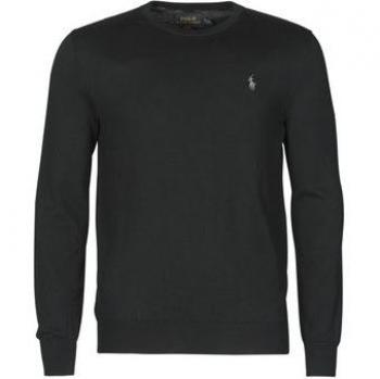 Polo Ralph Lauren Black Pima Cotton Slim Fit Crew-Neck Pullover Sweater for Men, Size 2XL