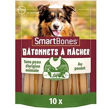 SmartBones Chicken Wrapped Sticks Dog Treats - 3 Pack (2+1 Free) 10 Pieces Each, 200g