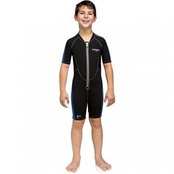 Cressi Lido Traje Monoshort, Junior Unisex, Negro/Azul, M/10-11 años