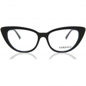 Versace VE3286 GB1 Armazones para Mujer Negros con lentes recetados, tamaño 52