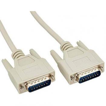 Cable Serial Sub-D15 Macho a Macho 1 m con Conectores Beige/Gris