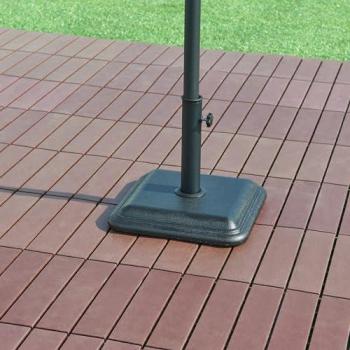 Soporte de Sombrilla Biccari 35x35x5,5 cm Hormigón Negro con Adaptadores para Poste de 30/34/38/45 mm