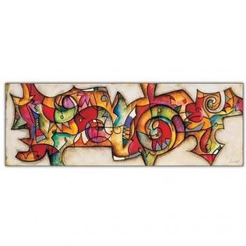 Artopweb Panel Decorativo con Diseño Waugh Turn It On, Madera, Multicolor, 138x1.8x48 cm