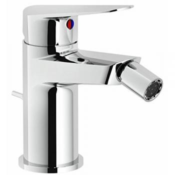 Mezclador Monomando de Bidé Nobili Blues 135 mm en Latón Cromado con Desagüe 1 1/4”