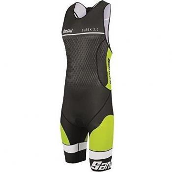 Santini Fashion Sleek Aero - Body de ciclismo para hombre, color Negro, talla 2XL